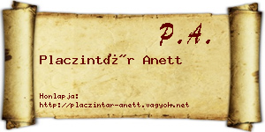 Placzintár Anett névjegykártya