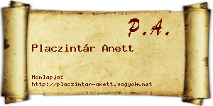 Placzintár Anett névjegykártya